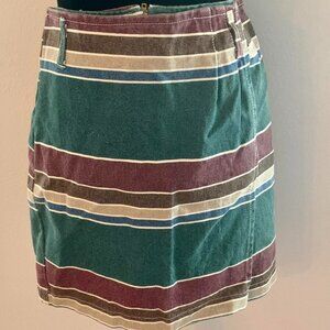 1990s skirt Sz Medium striped wrap denim